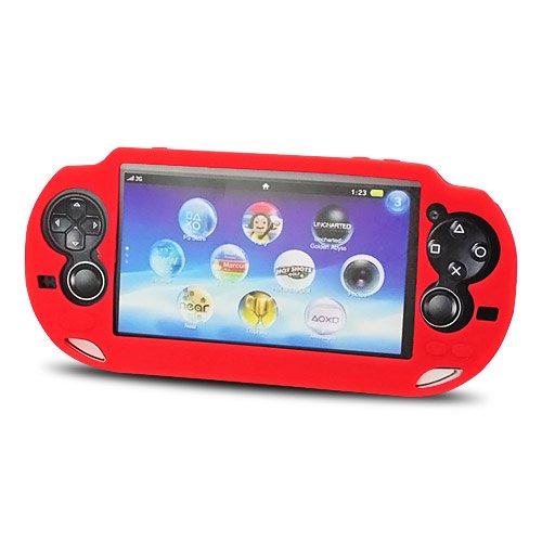 Case de capa protetora de silicone suave para PS Vita-Red
