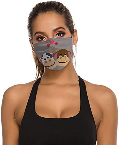 MODEN Reutilable lavable roupas de segurança máscaras de poeira tampas de boca imprimida casal fofo desenho animado