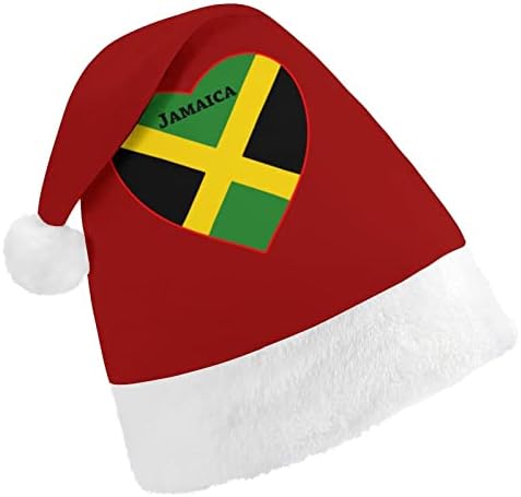 Jamaica Flag Heart Christmas Hat Christmas Plenus Papai Noel Cap Funny Beanie para a Festa Festiva