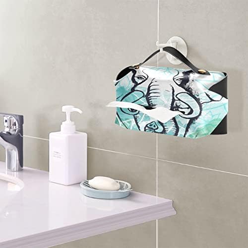 Caixa de lenço de lapidação artesanal de aquarela elefante