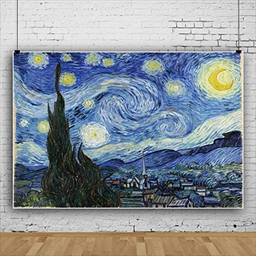 Baocicco 12x10ft Vincent Van Gogh Artamento de arte estrelado céu Sky Famous pós-impressionismo pintura a