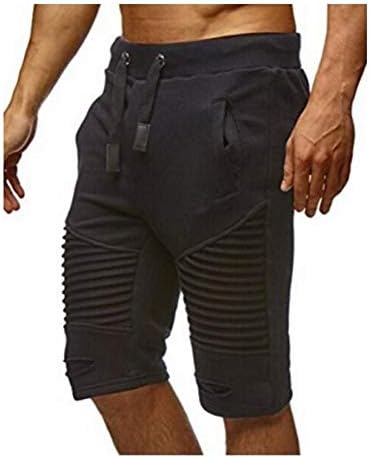 Andongnywell Men's Gym Workout Shorts Man executando o treinamento de treinar calças curtas magras com bolsos