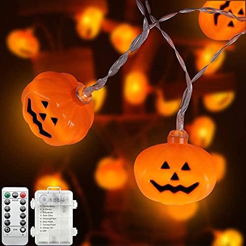 Luzes de corda de Halloween Woochic, luzes de abóbora LED-3D à prova d'água Jack-O-Lantern 20