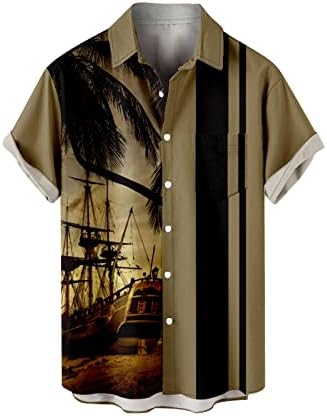 Hawaii Button Down camisetas para homens camisetas gráficas de manga curta de manga curta