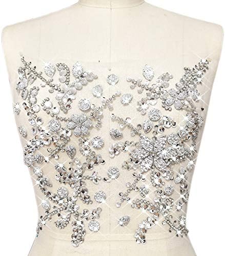 Pure Bright Fired Bright Sew On Rhinestone Crystal Trim Sewing Flower Apliques para vestidos de noiva