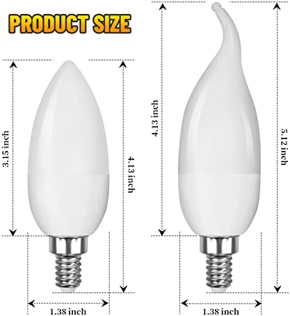 Ladiwanka e12 lâmpadas de chama de candelabra LED para uso ao ar livre, 3 Modo 1,2 watt 1800k Bulbo