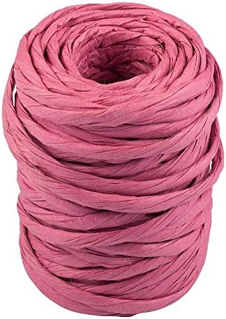 Jam Paper® Twisted Kraft Ribbon - 3/8 de largura x 25 jardas - rosa - rolos vendidos individualmente
