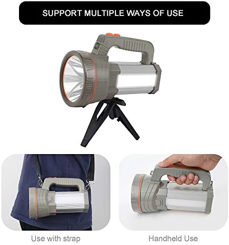 Supglaz Bright Spotlight com capacidade de bateria de 9600mAh, lanterna recarregável com 30 horas de