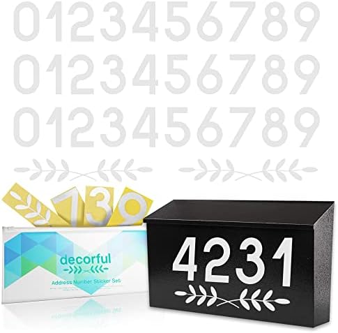 Números de caixa de correio decoros adesivos de endereço da casa - Corte a laser auto -adesivo resistente