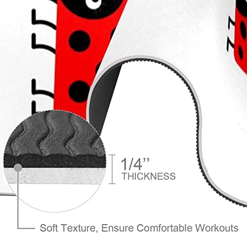 Yoga Mat 72 x 24 Ladybug Ladybird Icon Set Eco Friendly Non Slip Fitness Exercless Tapete para pilates