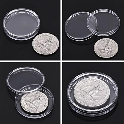 Cápsulas de moedas Caixa de suporte de moeda de plástico redonda com caixa de organizador de armazenamento para
