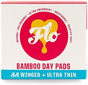 FLO-Mega pacote de almofadas de dia de bambu, alado e ultrafino, atendimento feminino, produtos menstruais