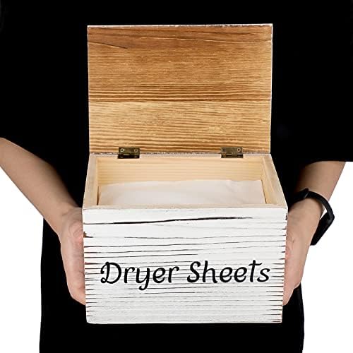 Dispensador de lençol de lavanderia de madeira Elldoo, caixa de armazenamento de lençóis de