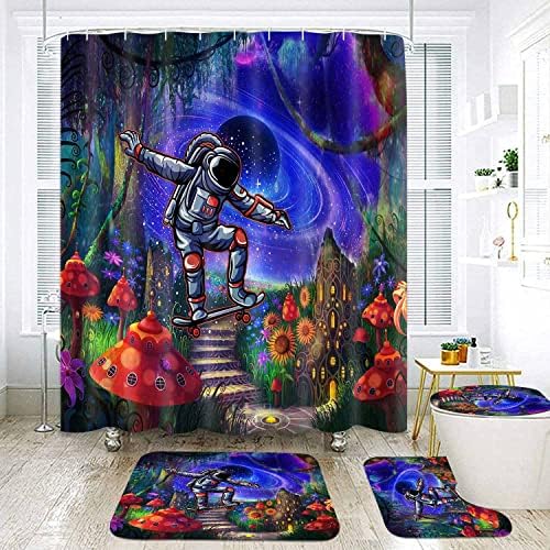 NTETSN ASTRONAUT FANTASY SPACE MUSHOOL FAST 4 PCS SHOUST CURNATS STIGHS DIONITY PLANET HOUSE CASTLE CURTAINS
