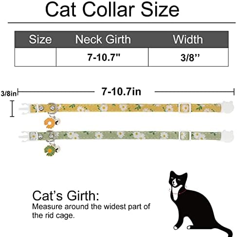 GieCooh Breakaway Cat Collar com sinos, 2 pacote de gatinho de segurança pingente ajustável para