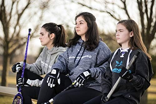 Hummingbird Sports Girls Lacrosse de couro genuíno e luvas de hóquei de campo