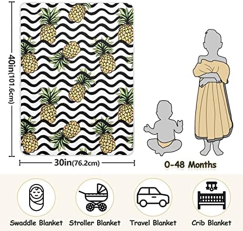 Cobertores de bebê de abacaxi de onda para meninos super macio e quente criança cobertores para meninas