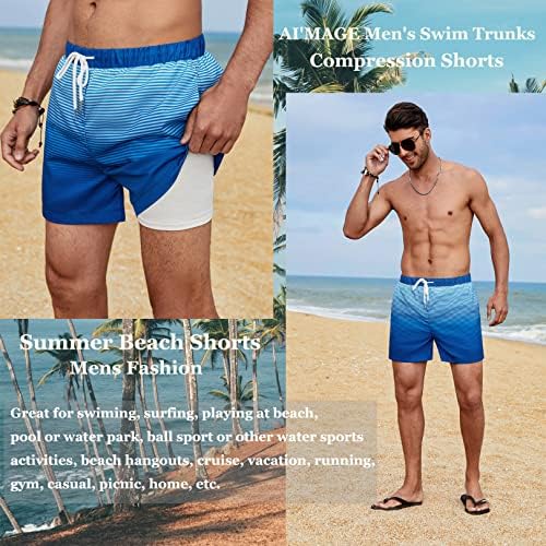 Ai'mage masculino masculino Menina de nadar de compressão Placas de natação de praia rápida shorts de banho de verão