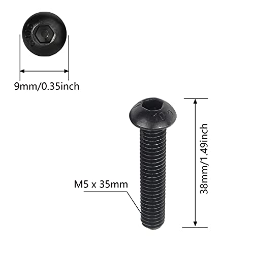 M5-0,8 x 35mm Button Button Cabeça redonda Cap para os parafusos de tampa de cabeça de 10,9 grau de aço carbono