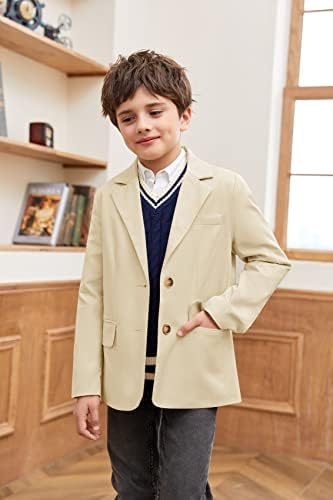 Paslter Boys Blazer 2 botões entalhados com lapela casual infantil adolescente jaqueta de traje casaco