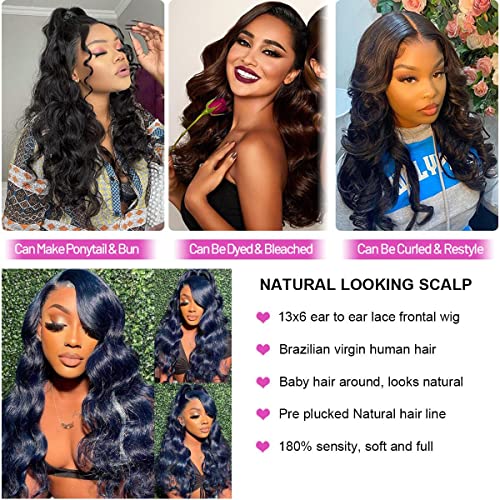 Wavymy 13x6 Lace Front Wigs Human Hair Body Wave 180% Densidade HD Lace Frontal peruca