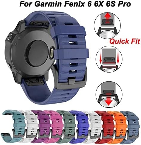 Ghfhsg 20 22 26mm Silicone Sport Silicone Watch Band Strap for Garmin Fenix ​​5x 6x Pro 5 6 5s mais 6s 3 3hr