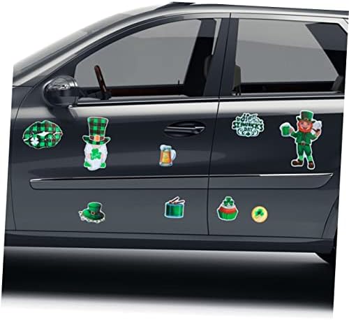 SOLustre 1 Conjunto de peças reflexivas Gnome adesivos verdes portas de garagem ímãs de carros decoração de carro