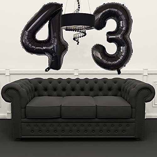 XIHUIMAY Número 43 Balões de balão digital 40 polegadas Alfabeto 43 Balões de aniversário Digit