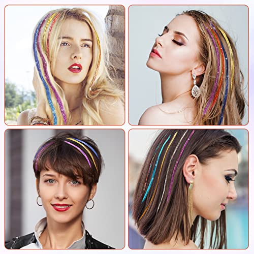 16 cores kit de tinsel de cabelo - beahot 48 polegadas 3200 fios Extensões de cabelo resistentes ao timel resistente