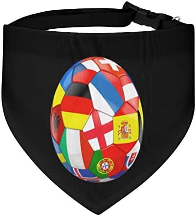 Futebol de futebol com bandeiras da Europa Bandana Bandana ajustável Coltar de colarinho de estimação Cutengle