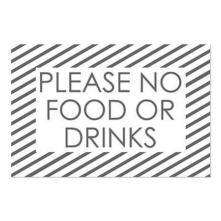 CGSignLab | Por favor, sem comida ou bebida -Stripes White Window Afixado | 30 x20