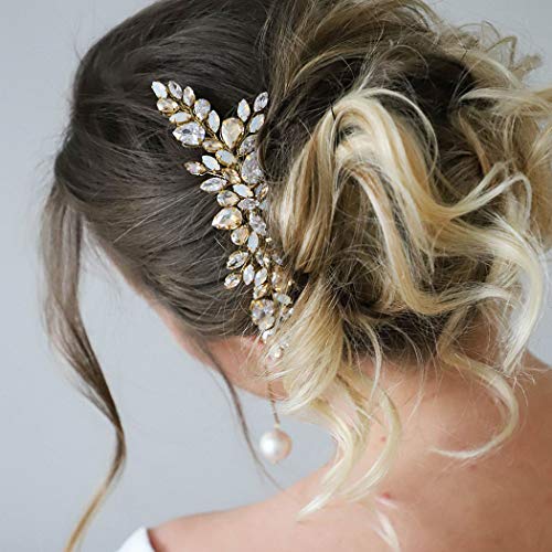 Yean Crystal Bride Hair Hair pente de ouro strassãs acessórios de peças de cabelo de noiva para mulheres
