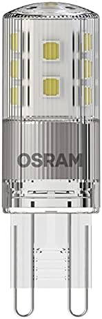 Lâmpada de pino LED de Osram com base G9, branco quente, 350 lúmen, vidro transparente, pacote único