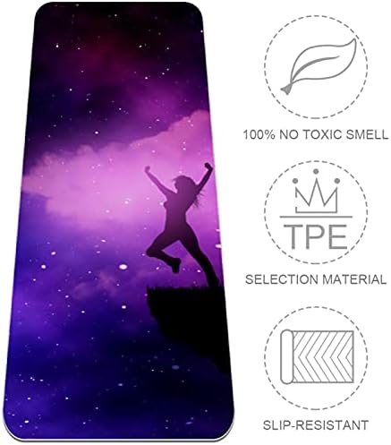 6mm de tapete de ioga extra grosso, Space Night Sky Print Eco-amigável TPE TATS MATS PILATES MAT COM ioga, treino,