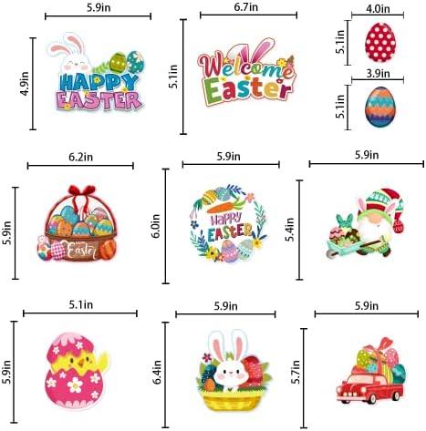36 PCS Decorações de festa de Páscoa penduradas em redemoinhos, decorações de páscoa sem di-diy coelho de ovo de