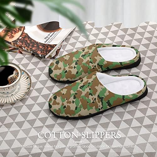 Camouflage Womens House chinelos com espuma de memória que quente não deslize sapatos caseiros