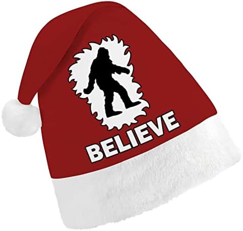 Bigfoot squatchin acredito que chapéu de natal chapéu de santa para adultos unissex conforto o boné clássico de