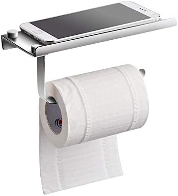 Suporte de papel higiênico sxnbh - suporte de papel higiênico de metal de montagem na parede com banheiro de beira de telefone, suporte de papel de aço inoxidável