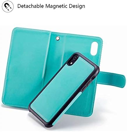 Caixa de carteira destacável para iPhone XR, capa de couro de liners de hynice com tira de tira de slots de 9