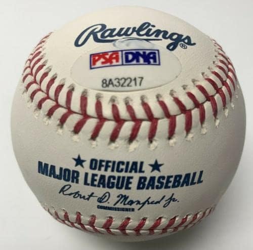Steve Sax assinado MLB Baseball Dodgers Yankees PSA 8A32217 com inscrição - bolas de beisebol autografadas
