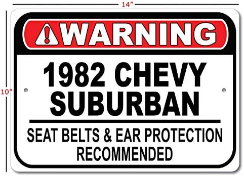 1982 82 Chevy Suburban Belt Belt Recomendado Recomendado Carra de carro, sinal de garagem de metal, decoração