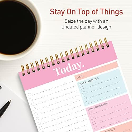 S&O Daily Planner Notepad para produtividade - 52 páginas diariamente para fazer planejador -