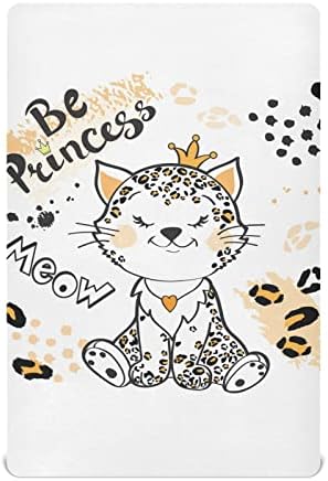 Alaza Baby Leopard Animal Princard Be Ber Princess Crib Sheets Filt Bassinet Sheet para meninos bebês