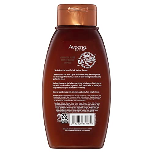 Aveeno amêndoa mistura shampoo sem sulfato com óleo de abacate para hidratação intensa, shampoo hidratante profundo