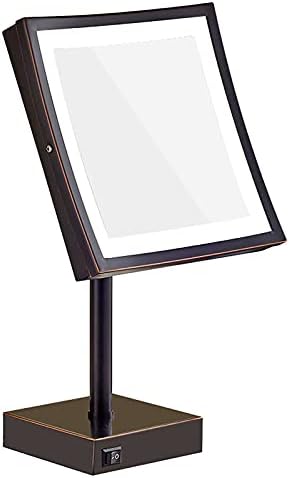 ZJFSX MAGATE VAIDOR MELHERRO COM LUZES DE LED, GRAPENCIMENTO 5X, espelho de beleza de rotação de espelho