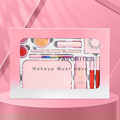 Kit de maquiagem de manchas de lábios rosa para mulheres kit de maquiagem completa Conjunto de presentes
