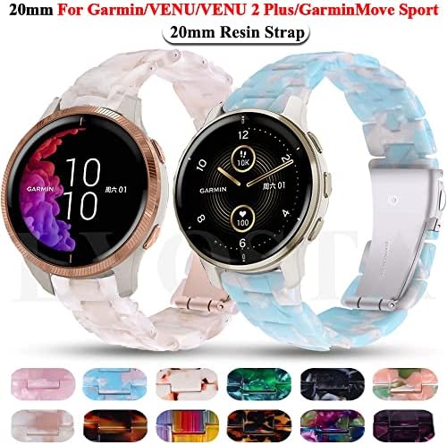 Skm Resin Smart Watch Bands para Garmin Venu2/Venu 2 Plus Sq Straps Garminmove Sport Forerunner 245