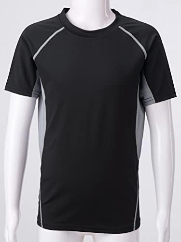 Desempenho do INZOY Garoto de camisetas esportivas secas rápidas camisa atlética respirável para treinamento de futebol de basquete