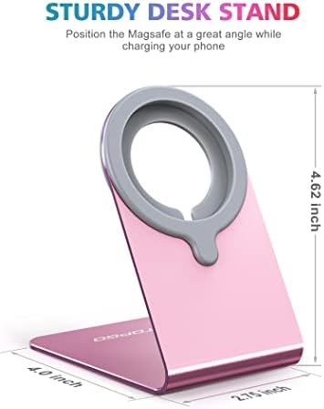 Topgo Phone Stand para Magsafe Charger Alumínio Charging Dock Titular Berço para mesa Compatível com iPhone