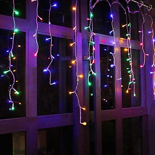Luzes de gelo de Páscoa de Qunlight, 96L 11,4ft com 8 modos, luz de fada de cortina, luz de cordas LED para